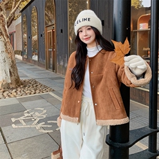 新款现货主推皮毛一体外套9897-P165-K248，女装短外套，2C129
