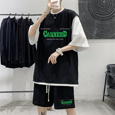 数据款冰丝华夫格套装潮流休闲短袖短裤两件套FTZ3055-P55控78，男装牛仔裤，电商B370
