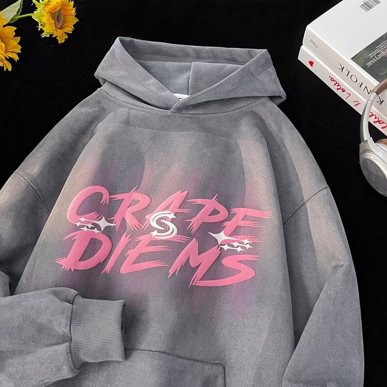 连帽卫衣男士春秋季宽松休闲重磅美式潮牌青少年长袖外套WM137，女装短外套，星座1116A（原606A-3）