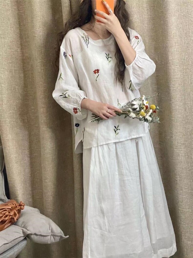 苎绣花上衣~裤，其它，依姿黛