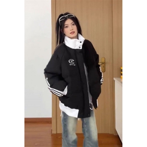 美式潮牌羽绒棉衣女2024新款冬季加厚情侣装棉服外套棉衣图片