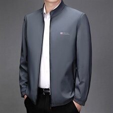 8003大货主推中老年商务休闲立领夹克男士纯色简约爸爸装外套，男装夹克，星座1108-3