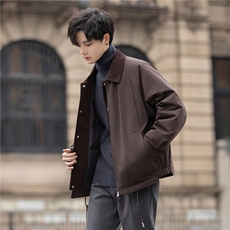 2025冬季白鸭绒夹克羽绒服翻领设计感保暖外套男装572-P275控498，男装夹克，电商A355（原A415）