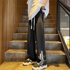 ！夏季冰丝裤裤束脚抽绳宽松休闲裤垂感313A-1-NK114-P55控68，男装休闲裤，星座808A-1