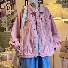 春秋季高质量美式男百搭牛仔夹克大码宽松休闲牛仔外套JK778-P60，男装工装外套，星座1103-3