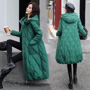 羽绒服90绒女中长款2020年冬季新款连帽外套加大加厚图片