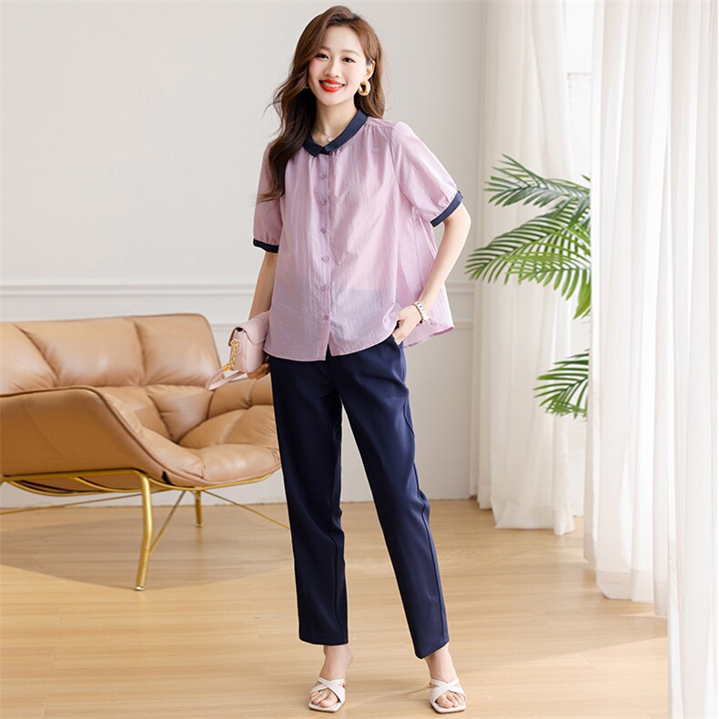 微胖mm天丝夏季衬衫女韩版宽松大码显瘦撞色拼接休闲衬衣气质上衣，女装套装/套裙，曼沙奕珂