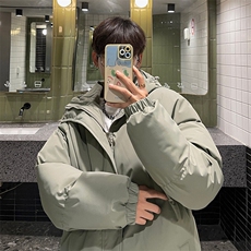 现货抖音得物可供视频三防加厚羽绒连帽棉衣外套面包棉服85552，男装棉衣，电商A486