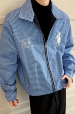 花卉刺绣格子双面穿夹克男装秋季宽松休闲外套XZ514-2-JK990-P98，男装夹克，星座514-2(原B239)