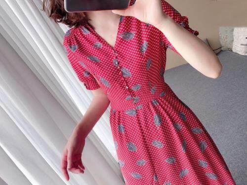 【夏季新品】真丝双绉连衣裙推荐，女装连衣裙，七七迷兰