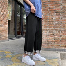 夏新款宽松直筒清凉裤脚条纹休闲裤男k615-特批35，男装休闲裤，星座718-1