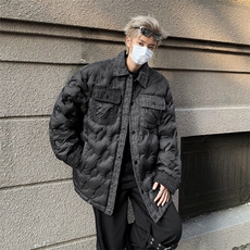 小香风格子棉服男冬季加厚小众高级感情侣棉衣oversize外套潮，男装棉衣，星座410-7