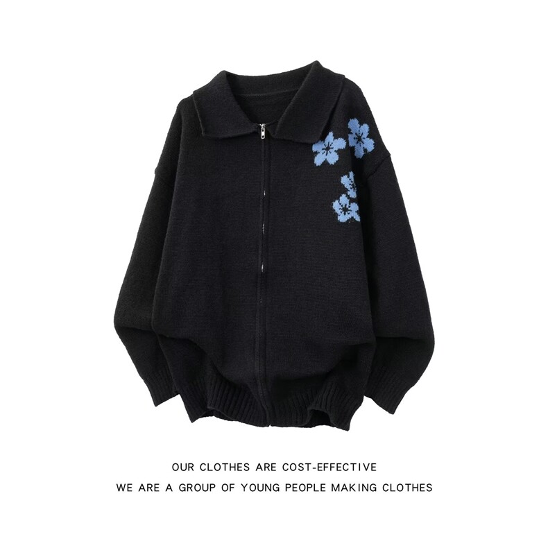 美式复古高街慵懒潮牌卫衣女春秋新学生拉链上衣服，男装卫衣，星座1018A