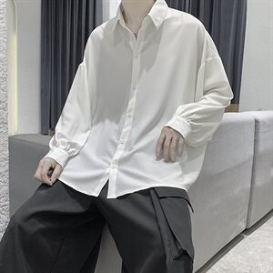 21年春款 长袖衬衫泡泡袖衬衫男潮流宽松大码港风冷淡 CS2012 P50图片