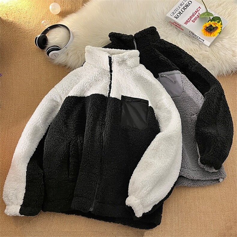 68902-P88仿羊羔绒情侣外套休闲仿羊羔毛厚外套男女情侣装,男装棉衣,电商D310B