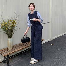 高知穿搭大方得体套装女春秋2025年超火气质通勤高级感时尚三件套，女装套装/套裙，2C037