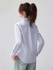 2026春夏新款粉色条纹衬衫女宽松显瘦百搭长袖衬衣叠穿内搭通勤，女装衬衫，艾米