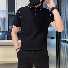 2025夏季新款织带设计简约短袖T恤翻领Polo衫9986-特P40，男装T恤，电商D342
