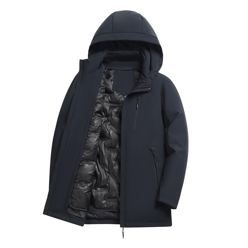 脱卸内胆帽子中年轻薄90绒羽绒服外套男冬款中老年羽绒服大衣,男装羽绒服,钱塘723
