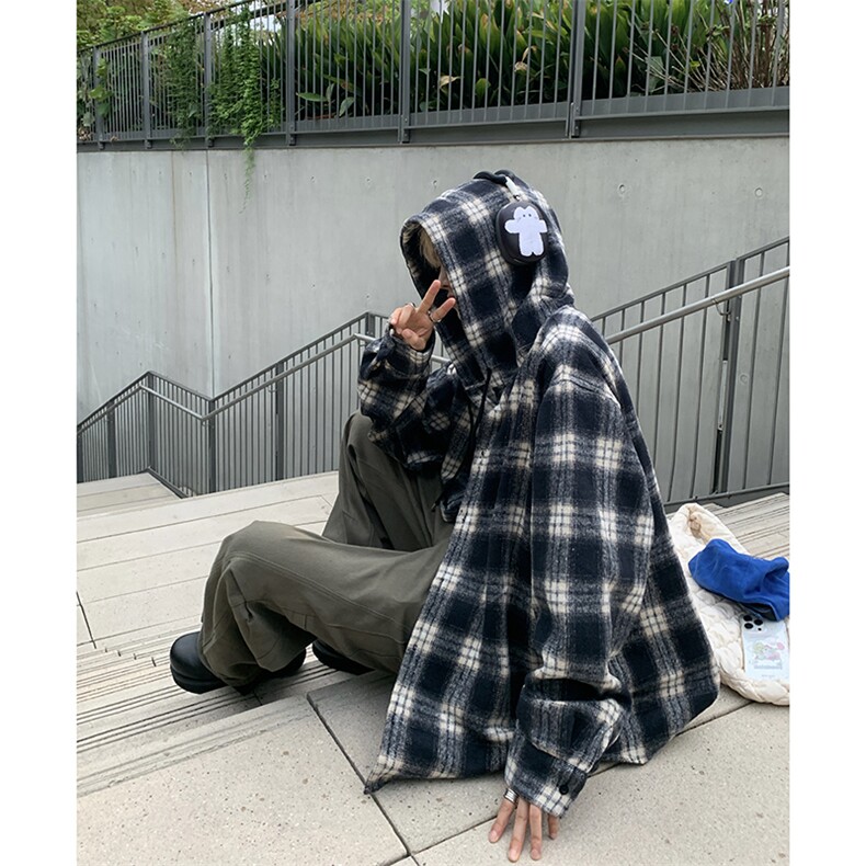 现货足CS7139-P40特加绒P53特磨毛中性厚款连帽衬衫外套,男装衬衫,电商D232