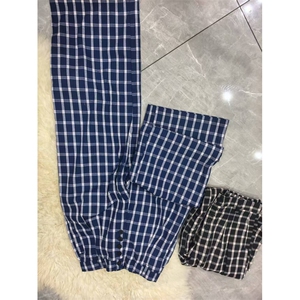 K181男女休闲直筒排扣设计阔腿裤拖地格子裤XZ402-2特批40无差价图片
