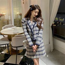 秋季新品小香风格子套装，女装职业装，素凡 SU·FAN