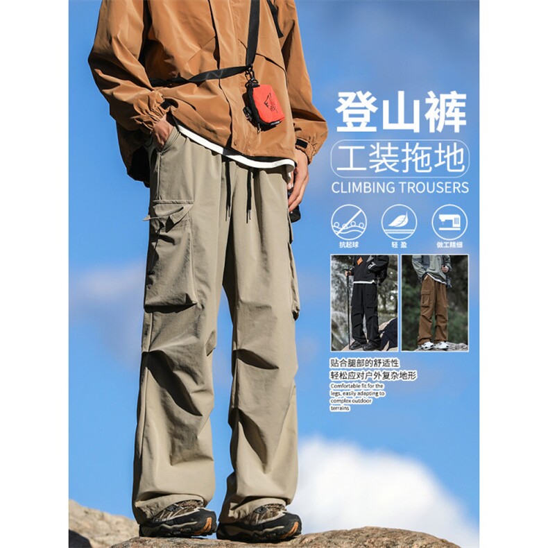 美式大口袋工装裤男士新款宽松直筒男生休闲长裤子K210-特批-35图片