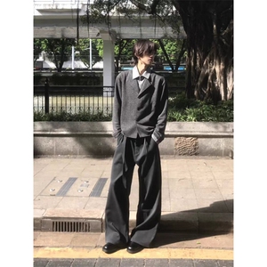 1506/Q91050/P68冬季韩系复古领针织衫宽松保暖休闲男女毛衣图片