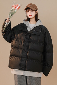 冬季保暖PU皮棉服男女宽松连帽棉衣棉袄外套 225-2-20503-P110图片