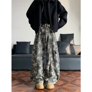 迷彩弯刀工装裤街头宽松阔腿休闲裤8032 P58,男装工装外套,星座410-2