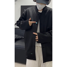 420克重磅棒球领纯色宽松休闲慵懒感上衣外套男女W4686-特价P58，男装卫衣，电商A007