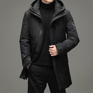 冬季羽绒服男连帽中长款加厚休闲中年简约外套男装DFLDY6011-P285图片