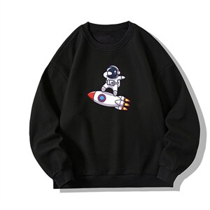 华夫格卫衣圆领卫衣男大码长袖t恤男外套 HW76158-P30加绒款-P40图片