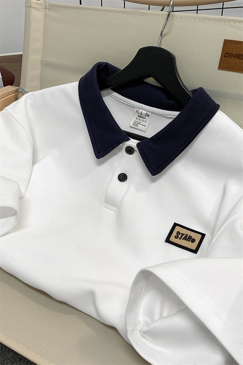 高点击重磅抖音品质polo衫翻领短袖男T恤X416b-1-DT389-P45限58,男装T恤,星座416B-1