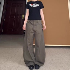 网图通勤街头阔腿休闲牛仔裤女春秋季新款宽松显瘦遮肉K805-P46，男装牛仔裤，电商C216