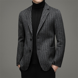 羊毛双面呢外套男士冬商务休闲单西服宽松西装YL21VA2116-P315图片