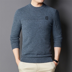 羊毛衫男中年纯羊毛冬季加厚针织衫宽松打底爸爸毛衣ZSA-7-P195，男装针织衫/毛衣，电商B212（原钱塘6029）