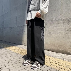 复古宽松裤子男士秋季直筒宽松潮大码阔腿拖地休闲裤MK504 P38图片