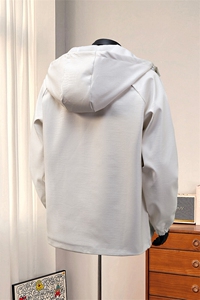 港风模特连帽鳄鱼纹PU皮衣大码M-5XL冲锋衣夹克男JK8744P90控128图片
