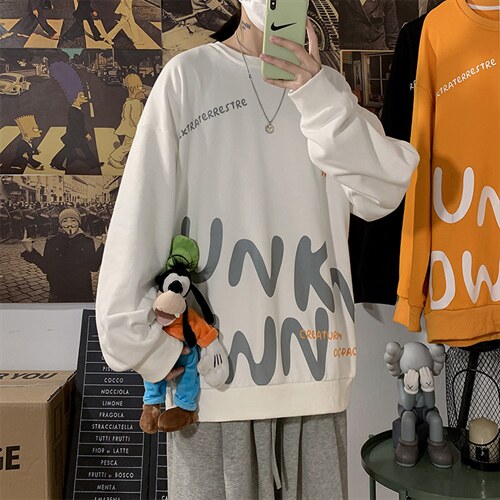 2023春季港风海报风卫衣男圆领套头印花潮流大码衣服WY02-P50控68图片