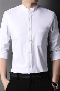 G12560男式2023年秋季新款衬衫男长立领休闲衬衣P61图片