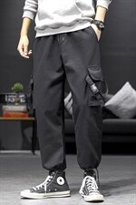 2021春季新日系大码男束脚搭扣装饰工装九分休闲裤K2015-P45，男装休闲裤，电商A001