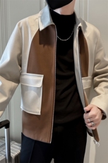 小伙店主风呢子大衣秋冬妮子毛呢拼色夹克外套A236-JK-5051-P135，男装夹克，电商A236