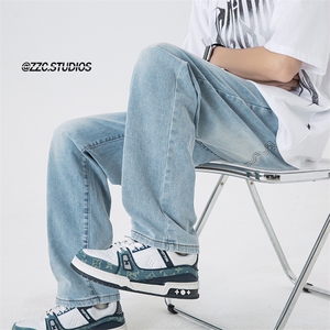 美式高街弹力修身直筒牛仔裤货号D325 KN65 P55,男装牛仔裤,电商D325