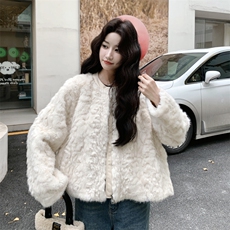 2C217现货皮毛一体羊羔毛外套款号8106P195K298，女装短外套，2C217
