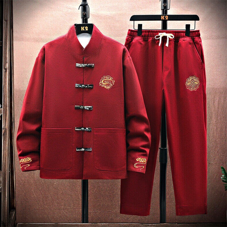 风套装刺绣盘扣男套装，男装休闲套装，星座1206（原A206）