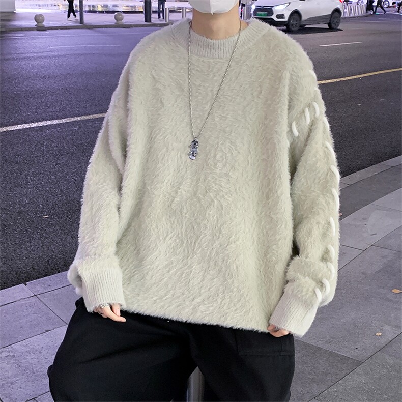 毛衣男冬季潮牌设计感圆领毛衫青少年情侣宽松针织衫M2339-p58,男装针织衫/毛衣,星座1008