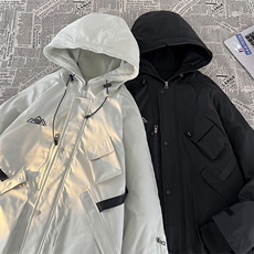 24冬户外防风防水多口袋单板滑雪服男加棉加厚保暖外套M78-P155，男装棉衣，电商A001-1