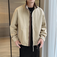 2025新款现货纯棉夹克男宽松立领上衣外套DSA157B-J2568-P85，男装夹克，电商A157B