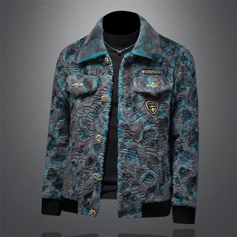 2025冬季男士金貂绒皮草加厚皮毛水一体翻领外套货号26071P320，男装夹克，钱塘6036（原3026）